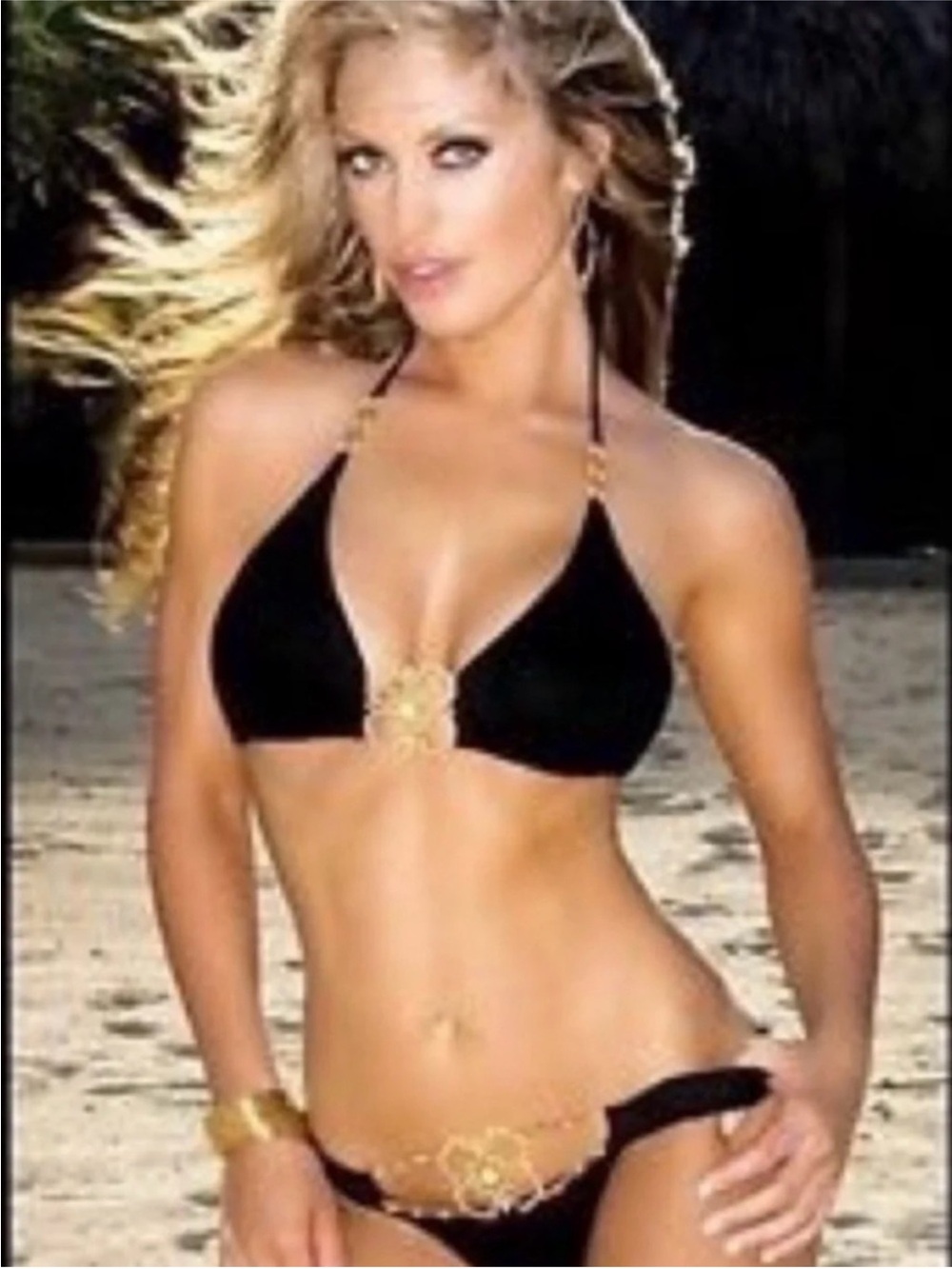 NWT Take me away beach bunny Embellished Triangle Bikini set in large